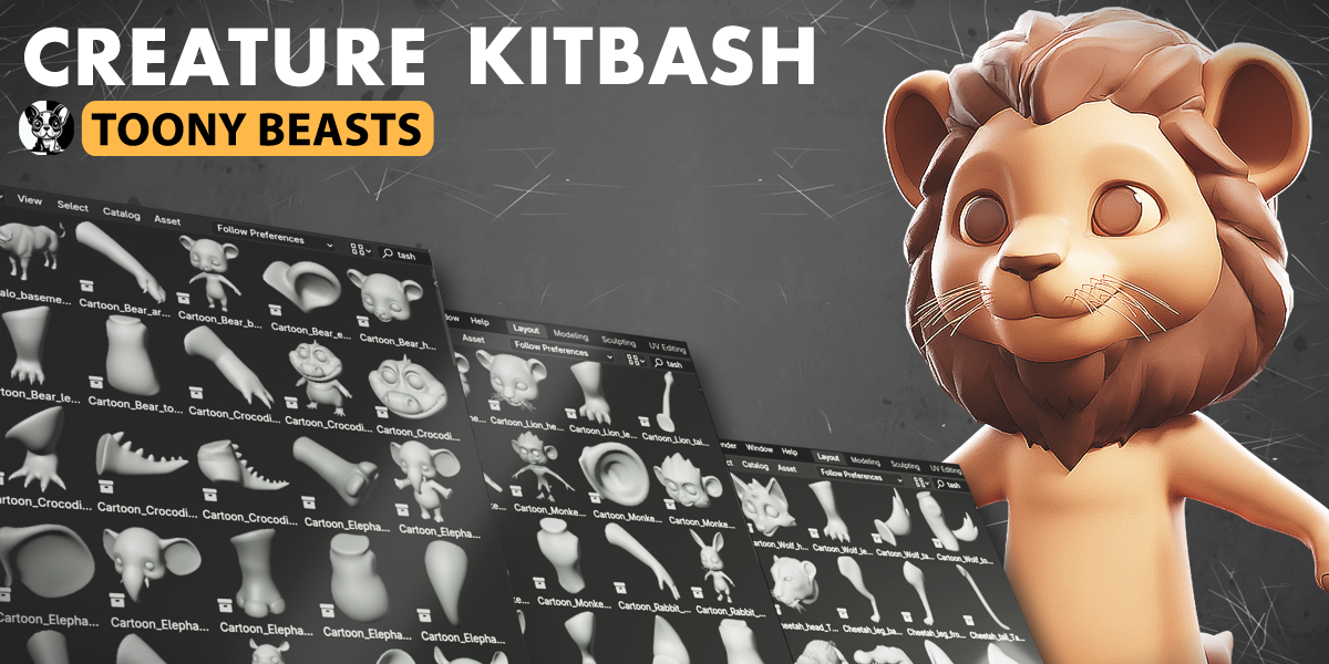Toony Beast Creature Kitbash pack